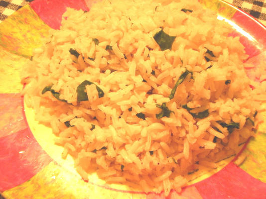 riz à l'ail de maria aux épinards