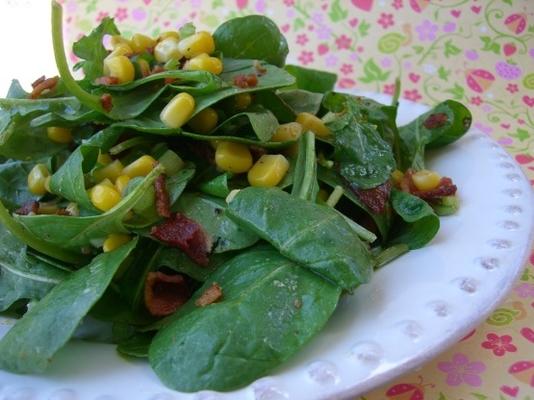 recette de salade de maïs à la roquette et au bacon