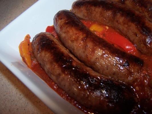 saucisses et poivrons grillés italiens de carrabba