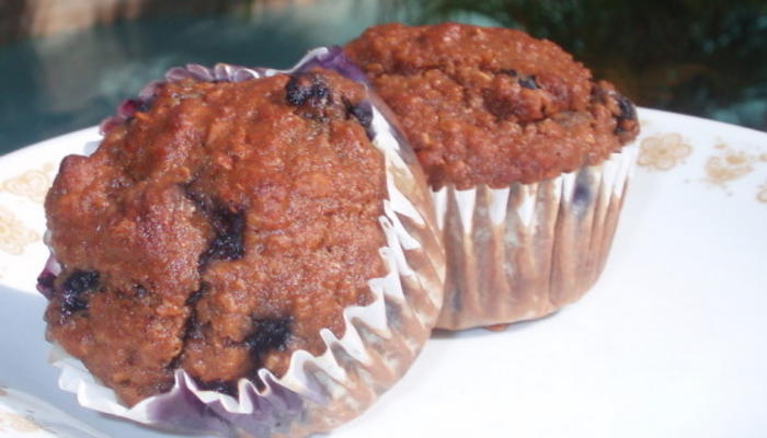 muffins au germe de blé bleuets-noix