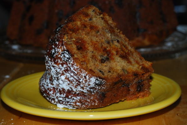 Gâteau aux pépites de chocolat à la crème sure