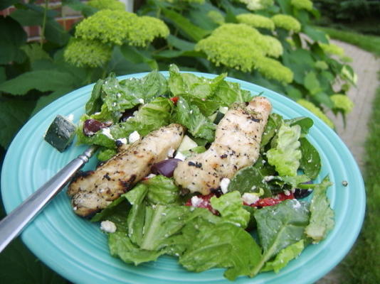 poulet barbecue avec salade grecque