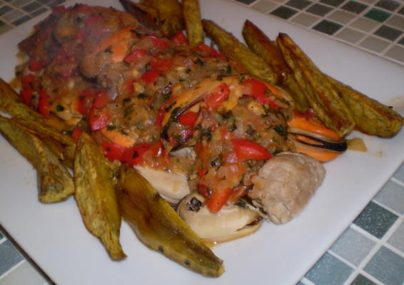 filet de porc aux moules (lomo de porco com amandecirc; ijoas)