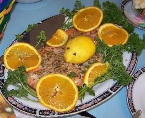 saumon cuit émaillé à l'érable orange
