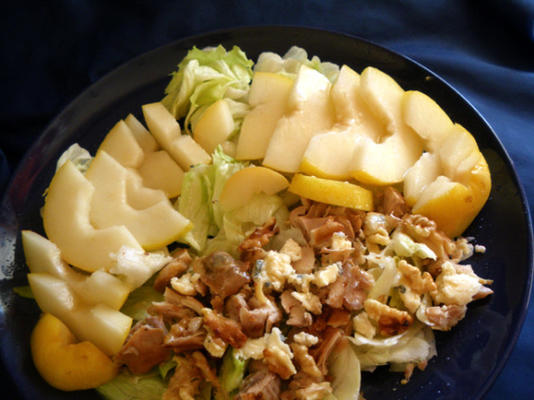 salade de poulet, gorgonzola et poires