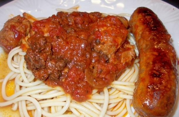sauce spaghetti de maman avec saucisse