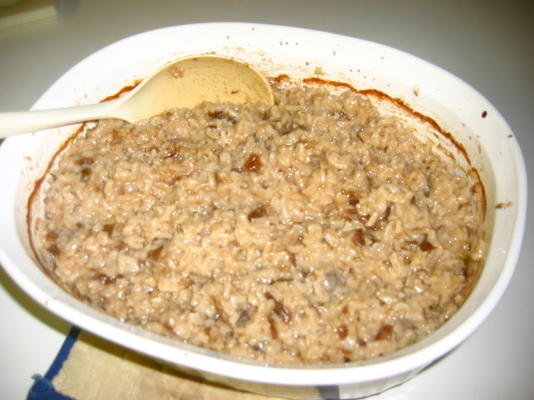 riz aux oignons et aux champignons