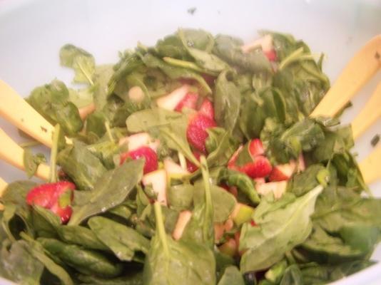 salade d'épinards et de salsa de fruits