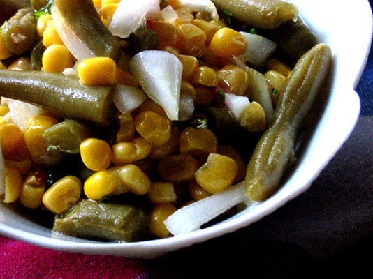 salade de maïs frais et haricots verts