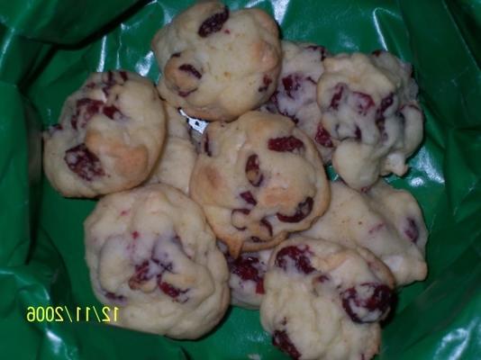 biscuits au chocolat blanc aux canneberges