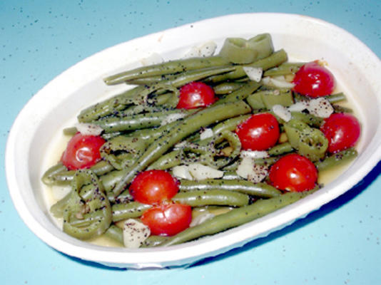 haricots verts, tomates et poivrons anaheim