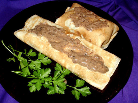 steaks au poivre en crêpes