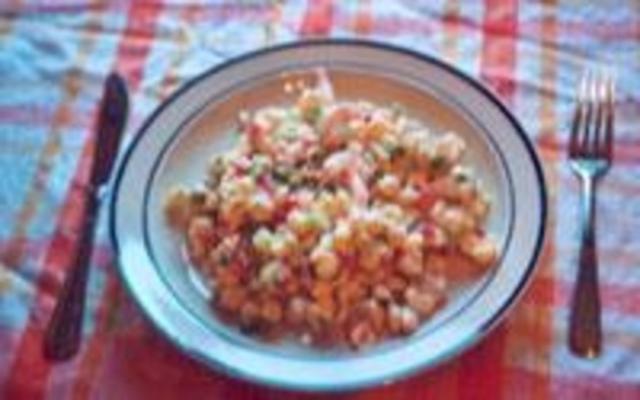salade légère de crevettes et de pâtes