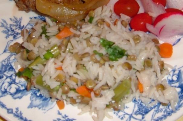 riz pilaf aux lentilles