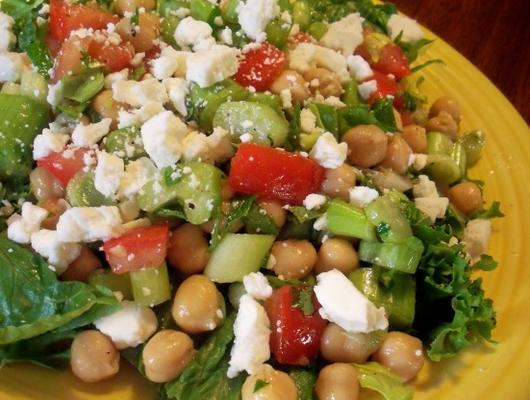 15 minutes de salade de haricots garbanzo grec