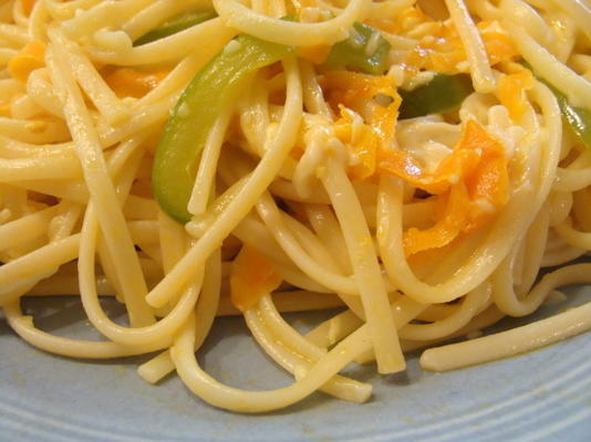 linguine avec rubans de carottes et beurre citron-gingembre