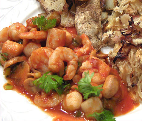 crevettes et pétoncles portugais