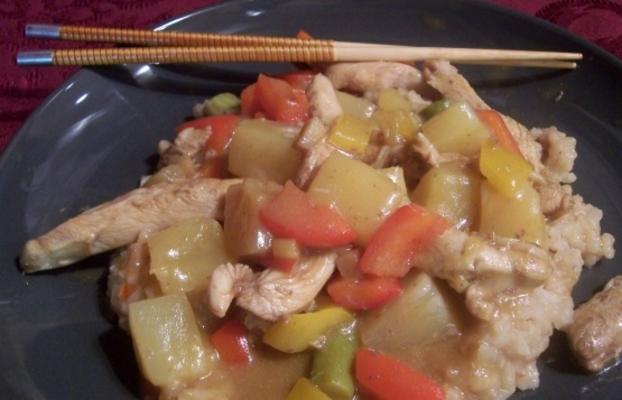 poulet orange-ananas au gingembre