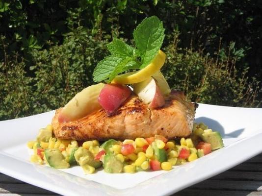 saumon mariné au miel et à la moutarde d'andreas viestad avec rosema