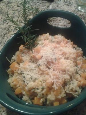 risotto à la courge musquée, au romarin et au fromage bleu