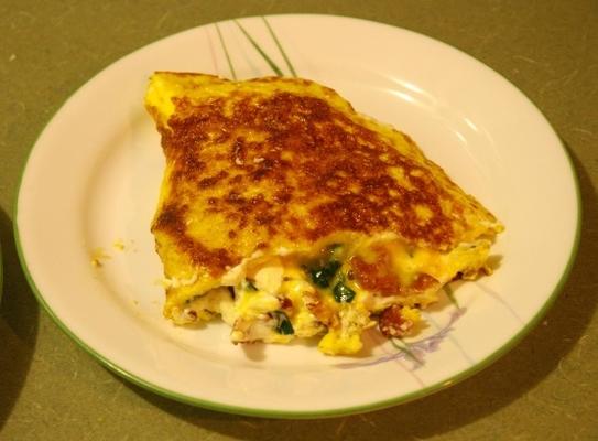 omelette aux épinards et au fromage à la crème