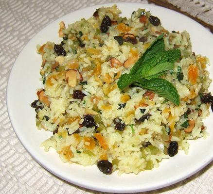 riz pilaf salé à la lavande et aux abricots
