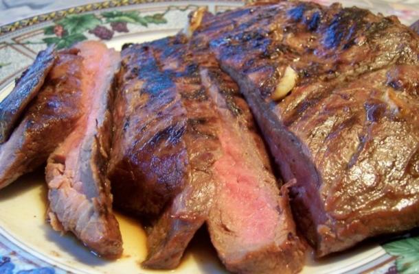 steak de flanc avec marinade teriyaki