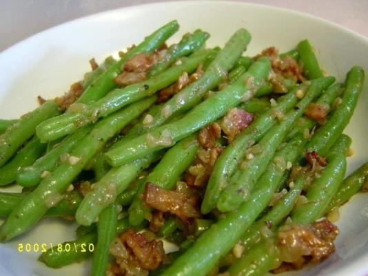 haricots verts étouffés au bacon