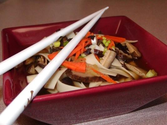 légumes et udon au poulet - bouillon miso