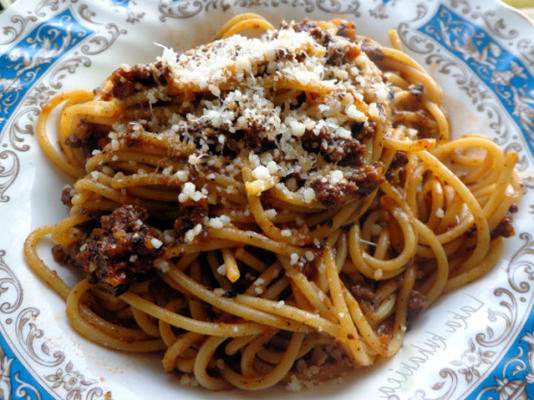 spaghetti de blé entier à la bolognaise