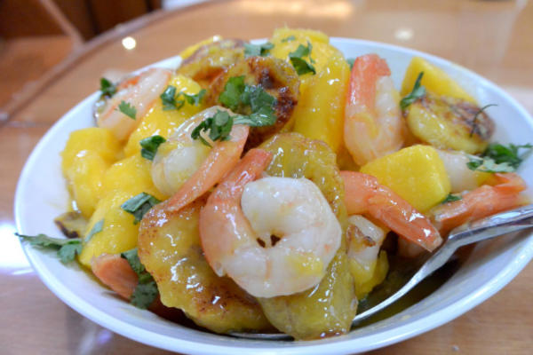 crevettes à la mangue et plantian