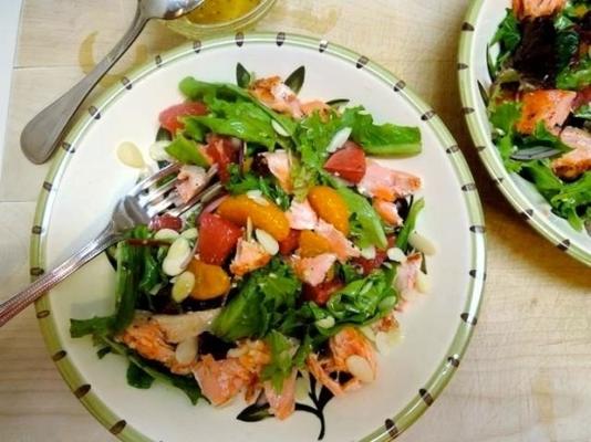 Salades de saumon et pamplemousse grillées avec vinaigrette au miel