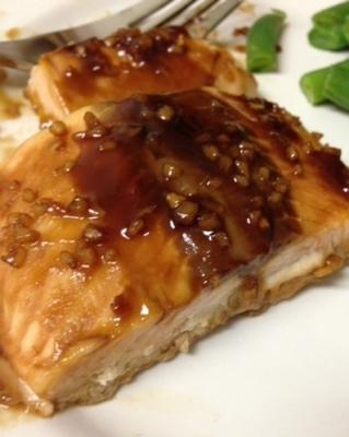 saumon cuit glacé au hoisin