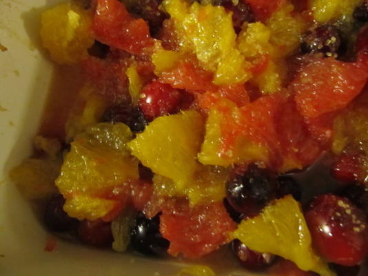 agrumes et canneberges grillées