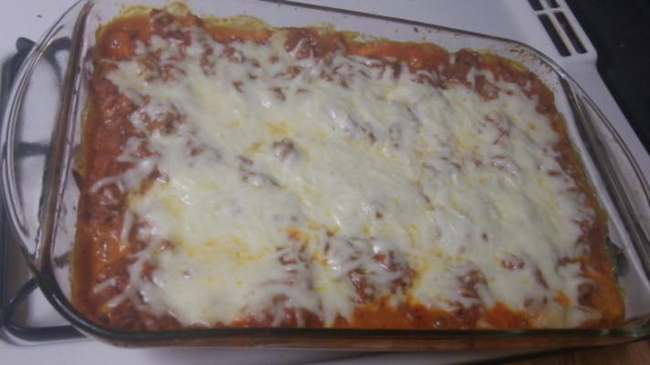 mes manicotti en sauce à la viande