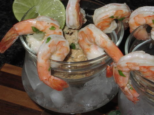 crevettes de tequila avec mayo de tomates séchées