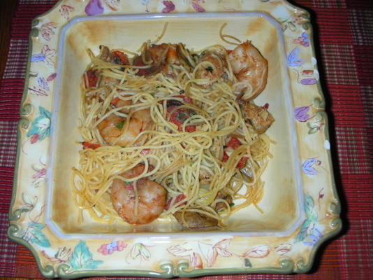 capellini al gamberetti (pâtes d'ange aux crevettes)