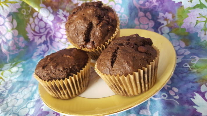 muffins au chocolat banane et caroube