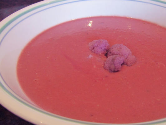 soupe passion violette! soupe de chou-fleur et de pomme de terre