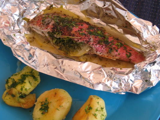 vivaneau grillé au beurre et au citron