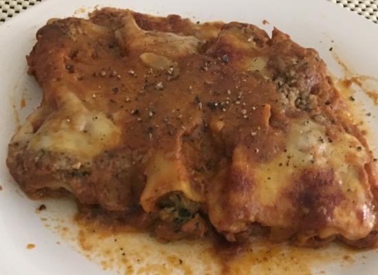 cannellonis au porc et aux épinards à l'italienne