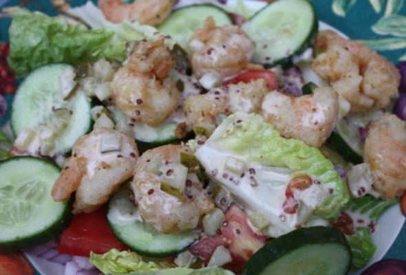 salade de crevettes pop-corn