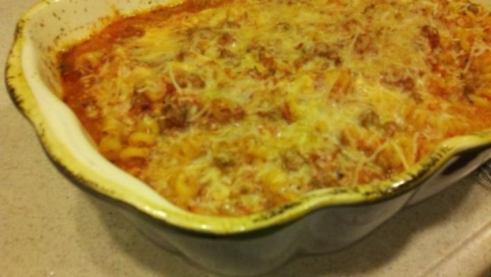 pâtes rustica au saucisson de poulet et trois fromages