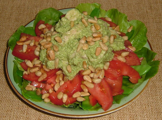 salade de poulet pesto persil aux pignons de pin