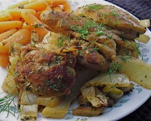 tajine de poulet au fenouil et aux olives