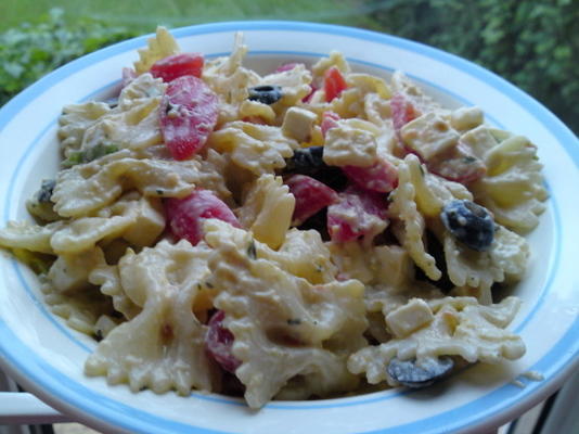 salade délicieuse penne méditerranéenne - adaptée aux diabétiques