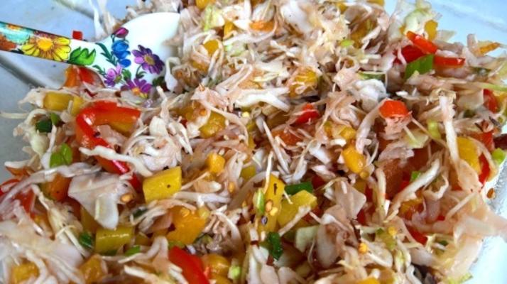 faire revenir salade de chou sucrée et épicée