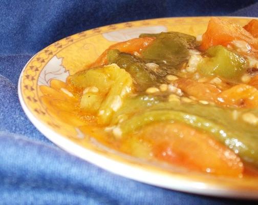 felfel b'tomatish - salade de poivrons algériens et tomates