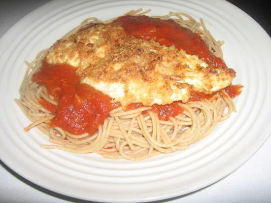 poulet italien avec des spaghettis de jardin