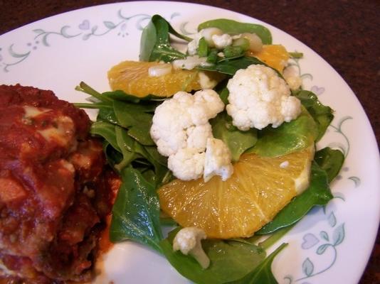 salade acidulée à l'orange et aux épinards